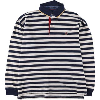 トミーヒルフィガー(TOMMY HILFIGER)の古着 90年代 トミーヒルフィガー TOMMY HILFIGER 長袖 ボーダー ポロシャツ メンズXL ヴィンテージ /eaa450257(ポロシャツ)