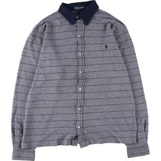 ラルフローレン(Ralph Lauren)の古着 ラルフローレン Ralph Lauren POLO GOLF ポロゴルフ 長袖 ボーダー ポロシャツ メンズM /eaa450263(ポロシャツ)