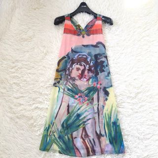 Alice+Olivia - アリスアンドオリビア 絵画プリント バックリング シアー ワンピース 総柄