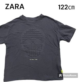 ザラ(ZARA)のZARA ドクロ スカル　Tシャツ 炭黒122.120.130(Tシャツ/カットソー)