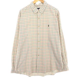 ラルフローレン(Ralph Lauren)の古着 ラルフローレン Ralph Lauren CLASSIC FIT 長袖 ボタンダウンチェックシャツ メンズXXL /eaa451459(シャツ)