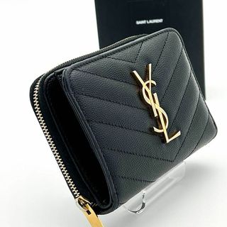 Saint Laurent - 【鑑定済】サンローラン 折り財布 コンパクトジップ アラウンド カサンドラ