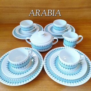 アラビア(ARABIA)のARABIA アラビア ロウヒ カップ＆ソーサー トリオ クリーマー シュガー(食器)