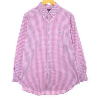 ラルフローレン(Ralph Lauren)の古着 ラルフローレン Ralph Lauren CLASSIC FIT 長袖 ボタンダウンチェックシャツ メンズL /eaa450750(シャツ)