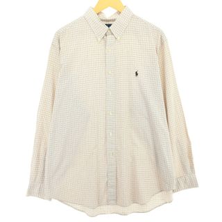 ラルフローレン(Ralph Lauren)の古着 ラルフローレン Ralph Lauren CLASSIC FIT 長袖 ボタンダウンチェックシャツ メンズXL /eaa451765(シャツ)