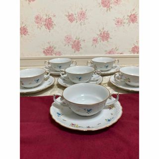 ノリタケ(Noritake)の【希少　レア】Noritake ノリタケ　散らし花　スープカップ＆ソーサー　6客(食器)