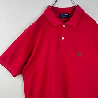 フレッドペリー(FRED PERRY)のフレッドペリー　ビンテージ　ポロシャツ　LL 赤 レッド　古着　半袖(ポロシャツ)