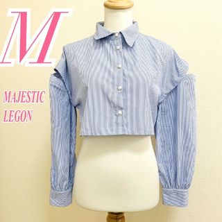 MAJESTIC LEGON マジェステックレゴン長袖シャツ ストライプ パール(シャツ/ブラウス(長袖/七分))