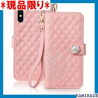 iphone xs ケース 手帳型 薔薇 バラ 刺繍 IP ンチピンク 1126