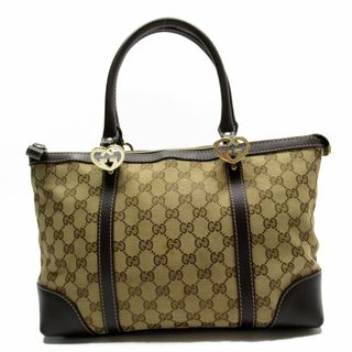 グッチ(Gucci)のグッチ GUCCI ハンドバッグ GGキャンバス キャンバス/レザー ベージュ/ブラウン ゴールド レディース 257069 送料無料【中古】 w0354g(ハンドバッグ)