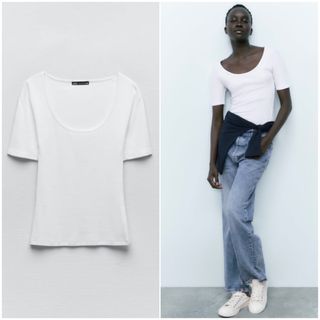 ZARA - ZARA リブ Tシャツ