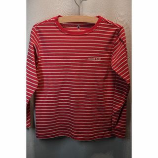 モンベル(mont bell)のmontbell 　ボーダー ロングスリーブT Kid's　赤　130サイズ③(Tシャツ/カットソー)