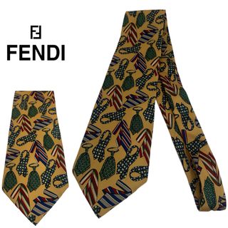 フェンディ(FENDI)のFENDI VINTAGE フェンディ ITALY製 ネクタイ柄 シルクネクタイ(ネクタイ)