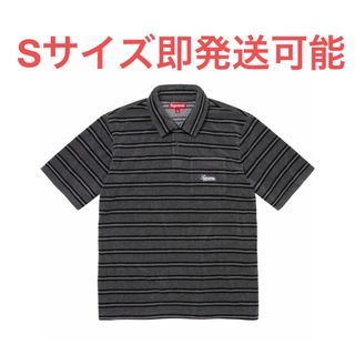 シュプリーム(Supreme)のSupreme Stripe Terry S/S Polo Black sサイズ(Tシャツ/カットソー(半袖/袖なし))