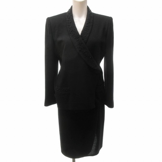 ソニアリキエル(SONIA RYKIEL)のソニアリキエル スーツ フォーマル ジャケット スカート ビジュー 黒 40(スーツ)