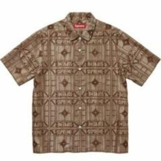 シュプリーム(Supreme)のSupreme Tray Jacquard S/S Shirt Tan M(シャツ)