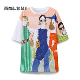 🥗5月新作🍒14394◆ガールプリント 半袖 Tシャツ(Tシャツ(半袖/袖なし))