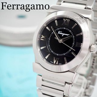 Salvatore Ferragamo - 159【美品】Ferragamo フェラガモ時計　メンズ腕時計　箱付き　ブラック