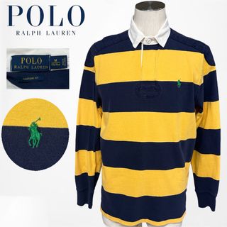 POLO RALPH LAUREN - ポロラルフローレン 現行タグ 刺繍ロゴ 太ボーダー ラガーシャツ ポロシャツ