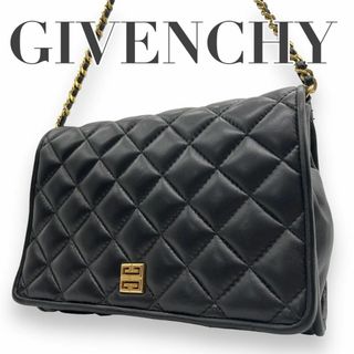 ジバンシィ(GIVENCHY)の美品 ジバンシー s47 キルティング　チェーン　ショルダーバッグ　4gロゴ　黒(ショルダーバッグ)