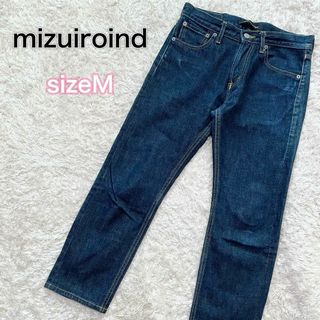 mizuiro ind - ミズイロインド　ストレートジーンズ　デニム　濃紺　アンクル丈