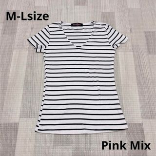 ピンクミックス(Pink Mix)の1497 レディース / Pink Mix / 半袖 Tシャツ ボーダー(Tシャツ(半袖/袖なし))