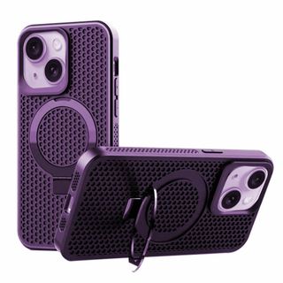 【色: purple】iphone15 ケース シリーズ Magsafe 冷却 (その他)