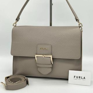 フルラ(Furla)の✨️美品✨️フルラ フロー ハンドバッグ 2way レザー フォーマル グレー(ハンドバッグ)