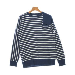 サカイ(sacai)のsacai サカイ ニット・セーター 2(M位) 紺x白(ボーダー) 【古着】【中古】(ニット/セーター)