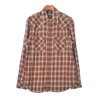 ディーゼル(DIESEL)のDIESEL ディーゼル カジュアルシャツ M 茶xベージュx赤等(チェック) 【古着】【中古】(シャツ)