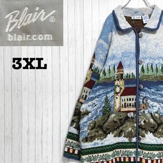 Blair　カバーオール　カーディガン　ジャケット　総柄　ビッグシルエット2XL(ブルゾン)