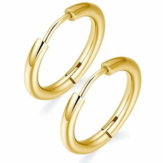 【色: Gold 21mm】swars フープピアス ピアス リングピアス 男女(その他)