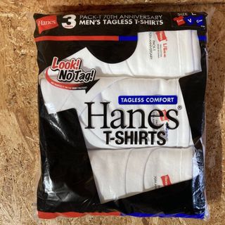 ヘインズ(Hanes)のHanes 70TH ANNIVERSARY 3パック 半袖 Tシャツ L(Tシャツ/カットソー(半袖/袖なし))