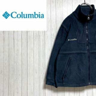 コロンビア　フリースジャケット　ネイビー　刺繍ロゴ　ジップアップ　アウトドア　8
