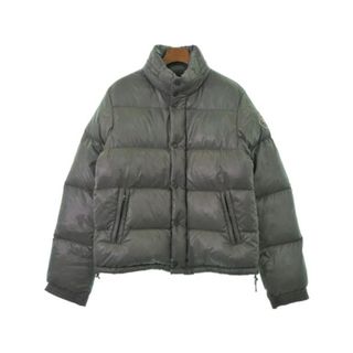 モンクレール(MONCLER)のMONCLER ダウンジャケット/ダウンベスト -(XL位) カーキ 【古着】【中古】(ダウンジャケット)