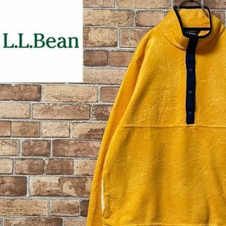 L.L.Bean - エルエルビーン　フリースジャケット　ハーフボタン　イエロー　アウトドア古着女子M