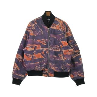 ステューシー(STUSSY)のSTUSSY ステューシー ブルゾン M 紺xオレンジx紫等(総柄) 【古着】【中古】(その他)