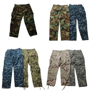 古着卸 まとめ売り フィールドパンツ 米軍実物 ミリタリー 7枚セット (メンズ XL ) カモ柄MIX デザートカモ デジタルカモ MT2006(その他)