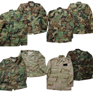 古着卸 まとめ売り フィールドジャケット 米軍実物 ミリタリー 8枚セット (メンズ S ) カモ柄MIX  マルチカム デザートカモ MT2086(その他)