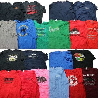 古着卸 まとめ売り カラーmix プリント 半袖Tシャツ 20枚セット (メンズ 2XL ) カジュアル 丸首 ワンポイント マーベル 企業 MT2180(その他)