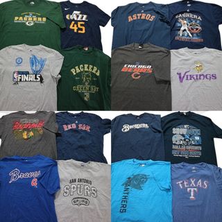 古着卸 まとめ売り プロチーム 半袖Tシャツ 16枚セット (メンズ XL ) NFL MLB NBA ジャズ アストロズ バイキングス MT2163(その他)