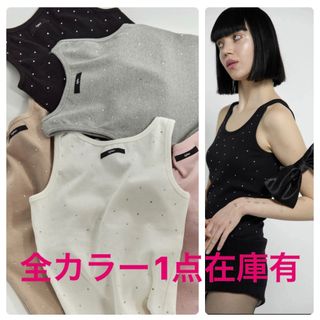 エピヌ(épine)のépine rhinestone cup in tank top(カットソー(半袖/袖なし))