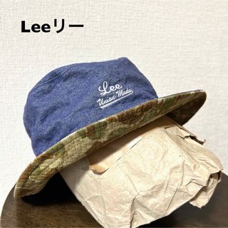 リー(Lee)のLeeリー 古着シャンブレーバケットハット サファリハット刺繍ロゴ フリーサイズ(ハット)