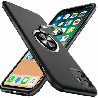 【在庫処分】iPhone12 ケース リング付き 耐衝撃 クリア 薄型スマホカバ(その他)