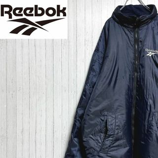 リーボック(Reebok)のリーボック　ジップアップジャケット　フリース　肉厚　ネイビー　刺繍ロゴ(その他)