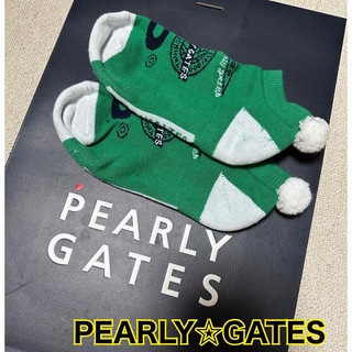 パーリーゲイツ(PEARLY GATES)のパーリーゲイツ　ソックス　靴下　レディース　グリーン(ウエア)