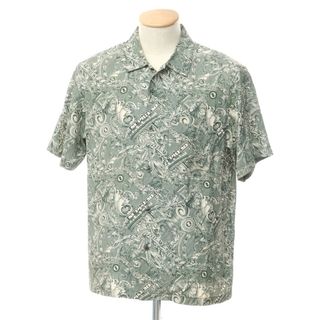 シュプリーム(Supreme)の【中古】シュプリーム Supreme 2023年春夏 Dollar S/S Shirt レーヨン 総柄 半袖シャツ ダークグリーンxオフホワイト【サイズS】【メンズ】(シャツ)