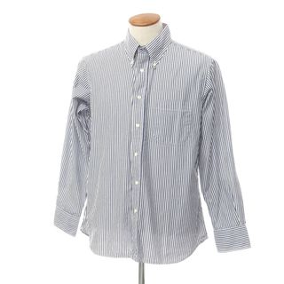 インディヴィジュアライズドシャツ(INDIVIDUALIZED SHIRTS)の【中古】インディビジュアライズドシャツ INDIVIDUALIZED SHIRTS コットン ストライプ ボタンダウン カジュアルシャツ ホワイトxネイビー【サイズ表記なし（M位）】【メンズ】(シャツ)