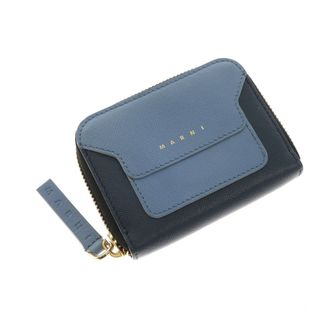 マルニ(Marni)の【中古】マルニ MARNI カーフ シープレザー ジップアラウンド コインケース ネイビーxライトブルー【レディース】(コインケース)