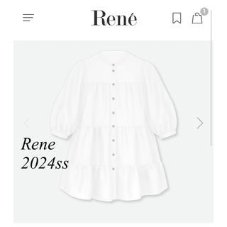 ルネ(René)の新品未使用 Rene♡ 2024年今期新作 ティアードブラウス　ホワイト(シャツ/ブラウス(半袖/袖なし))